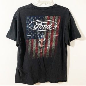 Delta Apparel Inc Ford Graphic Short Sleeve Tee American Flag Built Ford Tough